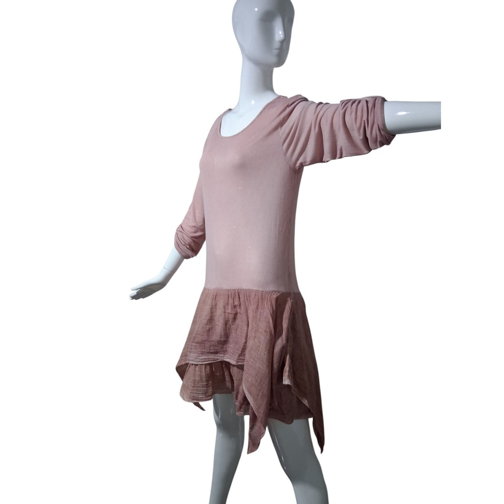 Scandal Italy Tiered Boho Women's size Medium Asymmetrical Casual‎ Preppy Dress